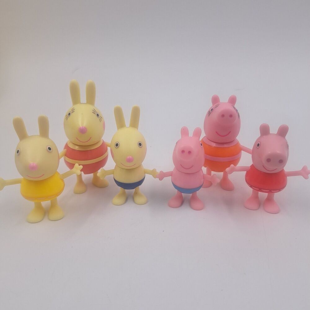 Peppa Pig Swim Figures Mummy Peppa George Rebecca Richard Rabbit
